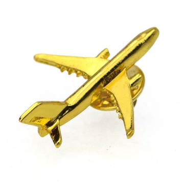 Custom Metal Gold Plated Pin Badges Crafts Fancy Airplane Badge Jewelry Brooch Pin